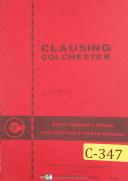 Clausing-Clausing 17\", 8000 Series Lathes, Instructions & Parts Manual Year (1966)-17\"-8000-01